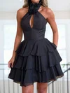 Cut Out A-line High Neck Tiered Ruffle Homecoming Dresses #Milly02055847
