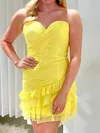 Tight Strapless Ruffle Chiffon Homecoming Dresses #Milly02055856