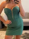 Unique Strapless Satin Beaded Bodycon Homecoming Dresses #Milly02055887