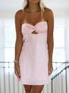 Tight Strapless Satin Cut Out Homecoming Dresses PT02055943