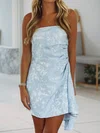 Strapless Satin Ruffle Floral Bodycon Homecoming Dresses PT02055945