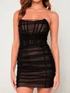 Strapless Corset Ruched Tulle Bodycon Homecoming Dresses #Milly02056049