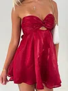 A-line Strapless Organza Tiered Ruffle Homecoming Dresses #Milly02056117