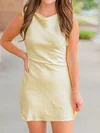 Tight Cowl Neck Satin Backless Homecoming Dresses #Milly02056159