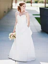 A-line Sweetheart Satin Floor-length Wedding Dresses With Pockets #00021404