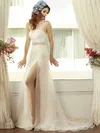 Modern Split Front Ivory Lace Tulle Sweetheart Trumpet/Mermaid Wedding Dresses #00021405