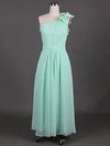 One Shoulder Floor-length Chiffon With Bow Fashion A-line Bridesmaid Dress #01012385