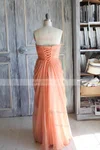 A-line Sweetheart Orange Chiffon With Flower(s) Trendy Bridesmaid Dress #01012392