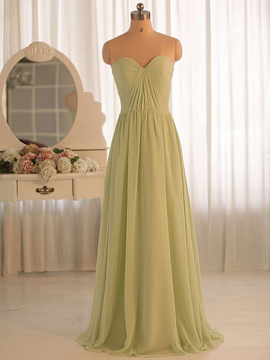 Affordable A-line Chiffon Ruffles Sweetheart Floor-length Bridesmaid Dresses #01012412