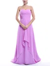 Fashionable Sweep Train Chiffon with Ruffles Sweetheart Lilac Bridesmaid Dress #01012429