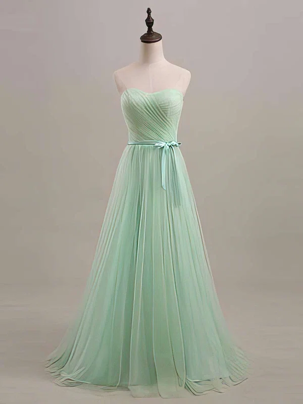 Sweep Train Sage Tulle With Sashes/Ribbons Lace-up Sweetheart ...