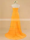 Elegant Sweetheart Orange Chiffon with Ruffles Sheath/Column Bridesmaid Dress #01012484