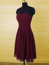 Noble Grape Chiffon with Ruffles Sweetheart Knee-length Bridesmaid Dresses #01012500