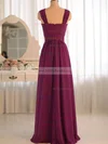 Grape Chiffon A-line with Criss Cross V-neck Wholesale Bridesmaid Dress #01012503