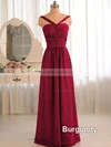 Grape Chiffon A-line with Criss Cross V-neck Wholesale Bridesmaid Dress #01012503