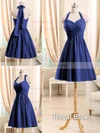 Fashionable Short/Mini Light Sky Blue Chiffon Ruffles Halter Bridesmaid Dresses #01012510