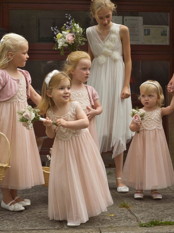 Pearl pink best sale flower girl dress