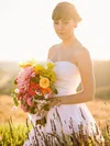 A-line Sweetheart Tulle Taffeta Knee-length Wedding Dresses #00021449