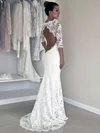Trumpet/Mermaid Illusion Lace Sweep Train Wedding Dresses #00021456