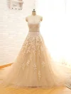 Ball Gown Sweetheart Tulle Chapel Train Wedding Dresses With Beading #00021496