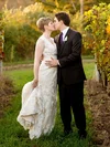 Beautiful Ivory Lace Trumpet/Mermaid Beading Scalloped Neck Wedding Dresses #00021512