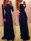 Long Sleeve Scoop Neck Silk-like Satin with Sashes / Ribbons Prom Dress #02018955
