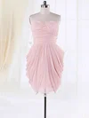 Pretty Sweetheart Pleats Chiffon Sheath/Column Pink Bridesmaid Dresses #01012135