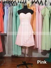 Classic Sweetheart Watermelon Chiffon Ruffles Knee-length Bridesmaid Dress #01012179