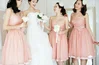 Sweetheart Pearl Pink Tulle with Sashes/Ribbons Ball Gown Bridesmaid Dresses #01012204