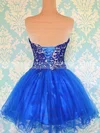 Royal Blue Organza Ball Gown Cute Lace-up Beading Prom Dress #02051698