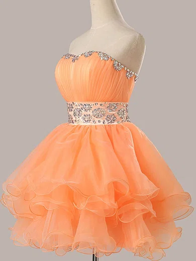 Orange short prom on sale dresses