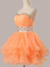 Ball Gown Sweetheart Organza Short/Mini Beading Prom Dresses #02051735