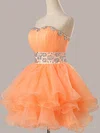 Ball Gown Sweetheart Organza Short/Mini Beading Homecoming Dresses #02051735