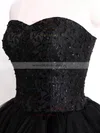 Black Short/Mini Tulle Sweetheart Lace and Tiered Fashionable Prom Dress #02019798