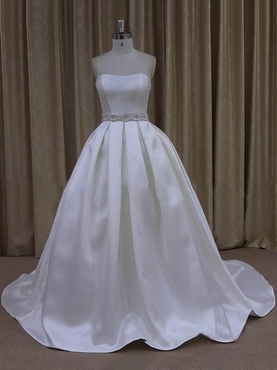 Classic Ivory Taffeta Sashes/Ribbons Sweetheart Ball Gown Wedding Dresses #Milly00021977