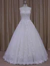 Ball Gown Sweetheart Tulle Floor-length Wedding Dresses With Appliques Lace #Milly00021778
