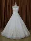 A-line Appliques Lace Ivory Tulle Sweetheart Modern Wedding Dresses #Milly00022021