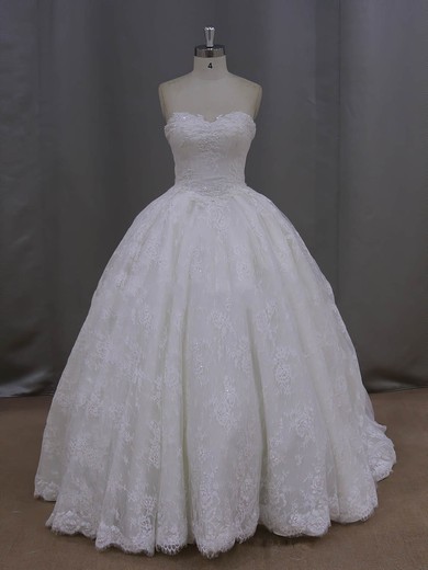 Ball Gown Ivory Lace Beading New Arrival Cathedral Train Wedding Dresses #Milly00022096