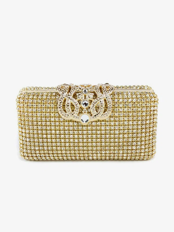 Gold Crystal/ Rhinestone Wedding Crystal/ Rhinestone Handbags #Milly03160005