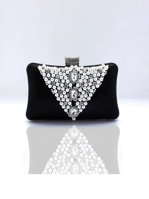 Black Silk Ceremony&Party Pearl Handbags #Milly03160023