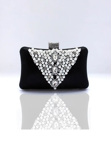 Black Silk Ceremony&Party Pearl Handbags #Milly03160023