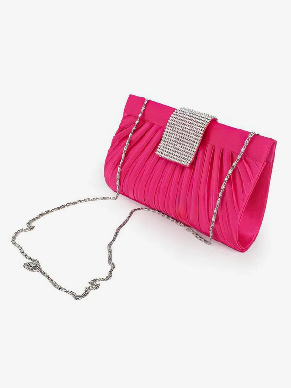 Fuchsia Silk Wedding Ruffles Handbags #Milly03160044