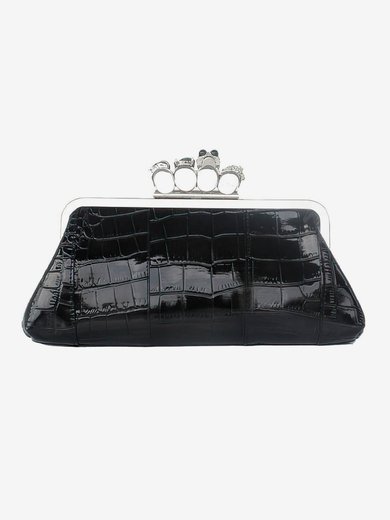 Black PU Casual&Shopping Crystal/ Rhinestone Handbags #Milly03160061