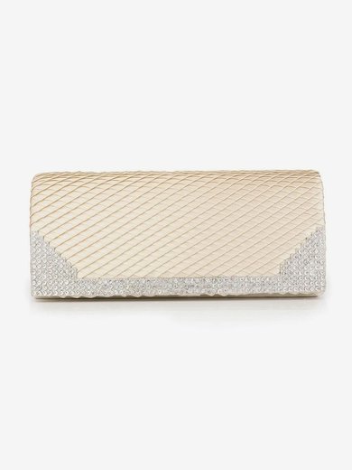 White Silk Ceremony&Party Crystal/ Rhinestone Handbags #Milly03160076