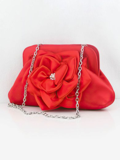 Red Silk Wedding Flower Handbags #Milly03160126