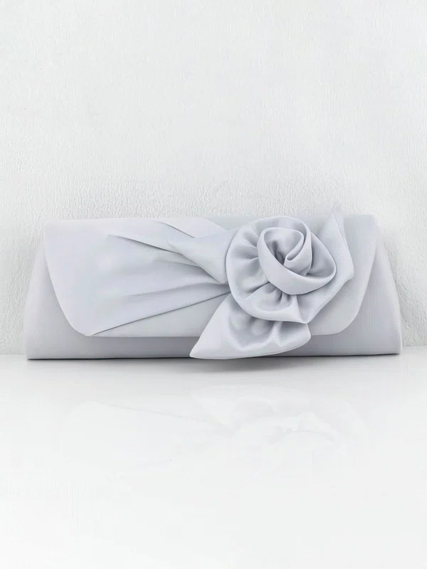 Silver Silk Wedding Flower Handbags #Milly03160128