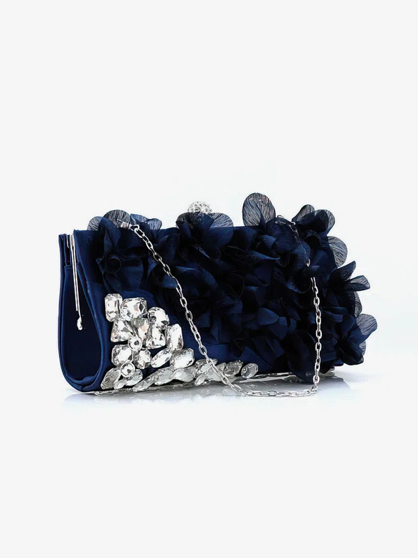 Black Silk Ceremony & Party Crystal/ Rhinestone Handbags #Milly03160176