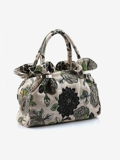 Black Linen Casual & Shopping Flower Handbags #Milly03160192