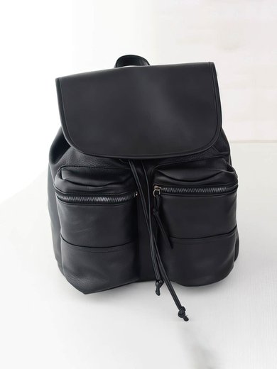 Black PU Casual & Shopping Ruffles Handbags #Milly03160137