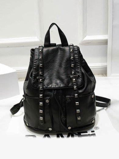 Black PU Casual & Shopping Rivet Handbags #Milly03160144